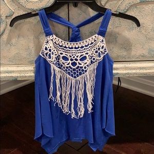 Takara girls fringe tank top size S